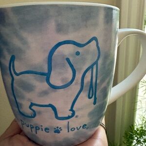 Blue and White Puppy Love Mug